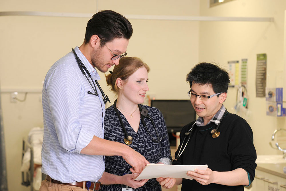 Junior doctors talking